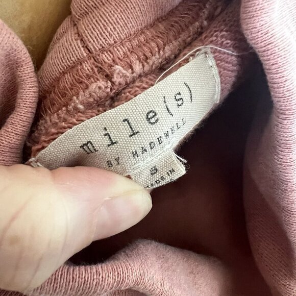Madewell Mile(s) Size S Pink Mock Turtleneck Sweatshirt Active Pullover Cotton - Picture 4 of 7